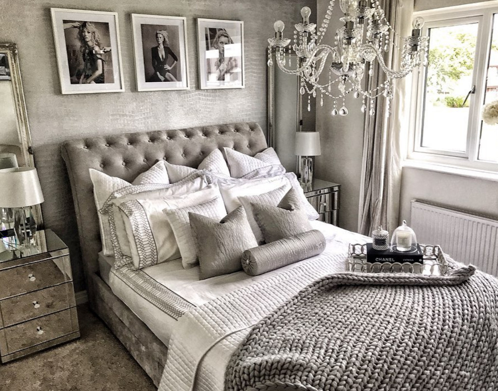 Sypialnia w stylu glamour