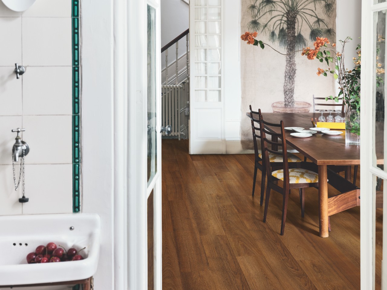 Pergo Teak Czerwona Glina, Bergen, aranżacja